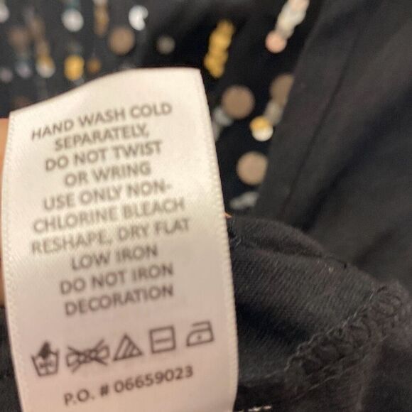 Roaman's Women's Black Embellished Sequin V-Neck 3/4 Sleeve Tunic Size 1X NWOT - Picture 10 of 11